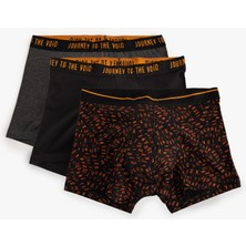 Koton 3'lü Boxer Seti Slogan Baskılı Pamuklu