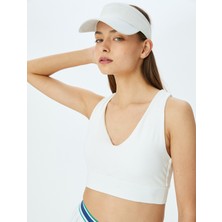 Koton U Yaka Kaplı Kolsuz Çapraz Sırt Detaylı Slim Fit Sporcu Sütyeni
