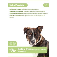 Dr. Paw Relax Plus - Büyük Irk Köpekler için Glütensiz ve Şekersiz Rahatlatıcı Çiğnenebilir Tablet (60 adet, 120 gr)