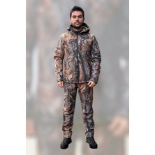Kışlık Outdoor Hunter Avcılık Su ve Rüzgar Geçirmez Erkek Orman Desenli Kamuflaj Softshell Mont