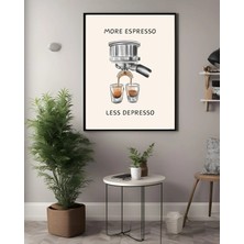 Sümer Çerçeveli, 'espresso' Kahve Köşesi, Mutfak Dekoratif Tablo, Modern Pinterest Tarzı Çerçeveli Poster