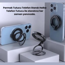 Polham Çift Halkalı Yüzük Tipi Manyetik Standlı Telefon Tutucu