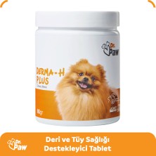 Dr. Paw - Derma H Plus Küçük Irk Köpekler için Glütensiz ve Şekersiz Tüy ve Cilt Sağlığı Destekleyici Çiğnenebilir Tablet (60 Adet, 90 Gr)