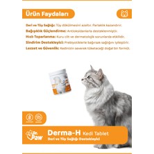 Dr. Paw Derma H Plus Kediler için Glütensiz ve Şekersiz Deri ve Tüy Sağlığı Destekleyici Çiğnenebilir Tablet (60 adet, 90 gr)