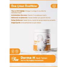 Dr. Paw Derma H Plus Kediler için Glütensiz ve Şekersiz Deri ve Tüy Sağlığı Destekleyici Çiğnenebilir Tablet (60 adet, 90 gr)