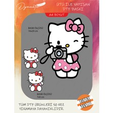 Dyenote Hello Kitty Ütü ile Yapışan Tişört Tekstil Transfer Dtf Baskı