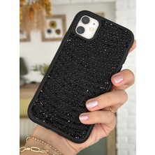 Paladyum Case iPhone 11 Uyumlu Siyah Pırlanta Taşlı Kılıf