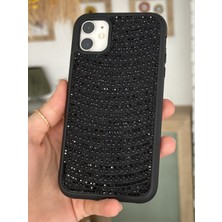 Paladyum Case iPhone 11 Uyumlu Siyah Pırlanta Taşlı Kılıf