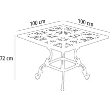 Rehome Aden Kare 4 Kişilik Bahçe Masa Sandalye Takımı | Metal Döküm