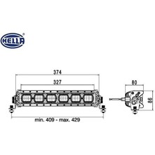 Hella 12V-24V LED Bar Off-Road Tek Sıra 44W 6500K 2000 Lümen (6 Ledli) (374 x 86 x 80 Mm)