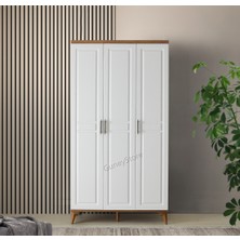 GuneyStore Ücretsiz Montaj  - % 100 MDF Sport 3 Kapaklı Gardırop - MDF Dolap - Elbise Dolabı