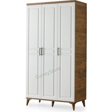 GuneyStore Ücretsiz Montaj  - % 100 MDF Sport 3 Kapaklı Gardırop - MDF Dolap - Elbise Dolabı