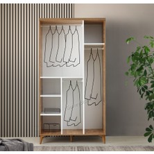 GuneyStore Ücretsiz Montaj  - % 100 MDF Sport 3 Kapaklı Gardırop - MDF Dolap - Elbise Dolabı