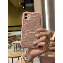 Paladyum Case iPhone 11 Uyumlu Pembe Pırlanta Taşlı Kılıf