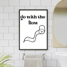 Sümer Çerçeveli, 'go With The Flow' Çerçeveli Poster, Tuvalet Banyo Dekoratif Tablo, Pinterest Tarzı Tablo