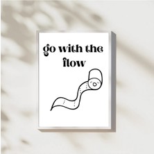 Sümer Çerçeveli, 'go With The Flow' Çerçeveli Poster, Tuvalet Banyo Dekoratif Tablo, Pinterest Tarzı Tablo