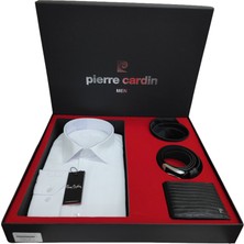 Pierre Cardin 4'lü Set Gömlek, Kemer, Cüzdan ve Kravat Damat Bohcası