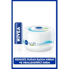 Nivea Original Care Renksiz Dudak Bakım Kremi 4.8gr ve Soft Nemlendirici Bakım Kremi 300ml, El Yüz Vücut