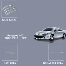 Alminox Oto Aksesuar Peugeot  407 2005-2010  Set Kapı Kolu-Cam Çıta- Bagaj Alt Çıta