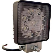 Demmon 10V-30V Çalışma Lambası Kare (9 x 3W Power Ledli) (108 Mm) E9