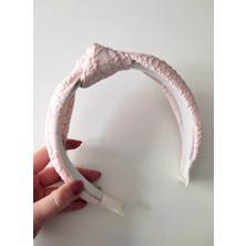 Halhalmill Pembe Çiçek Desenli Düğüm Saç Bandı Taç