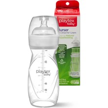 Playtex Baby ™ Nurser® Bebek Biberon & Liners®  Seti - 100% Anti-Kolik - 236ML , 1 Adet Biberon & 5 Adet Sterilize Tek Kullanımlık Liners Biberon Torbaları, 6+ Ay