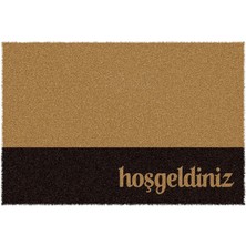 Decovetro Paspas Konsept Siyah Hoşgeldiniz Desenli Kapı Önü Paspası 40 x 60 cm