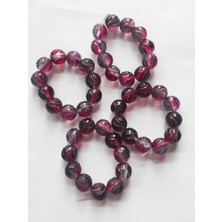 Dudu Kids 4 Adet Dekoratif Bordo Boncuklu Halka 5  cm  - Yılbaşı Peçete Yüzüğü Halkası - Inci 10 mm