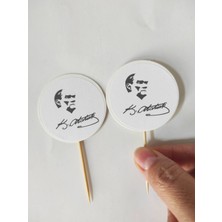 Dudu Kids 30 Adet Atatürk Baskılı Pasta Kürdanı 6,5  cm  - 10 Kasım