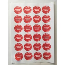Dudu Kids 48 Adet 4  cm  Hoşgeldin 2025 Baskılı Yuvarlak Etiket Sticker