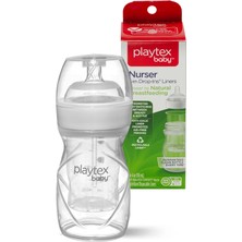 Playtex Baby ™ Nurser® Yenidoğan Bebek Biberon & Liners®  Seti - 100% Anti-Kolik - 118ML, 1 Adet Biberon & 5 Adet Sterilize Tek Kullanımlık Liners Biberon Torbaları, 0+ Ay