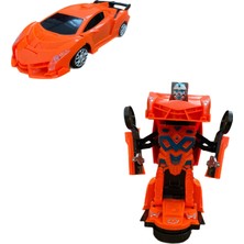 Sesli Işıklı Robota Dönüşen Çarp Dön Robot Araba 22 cm