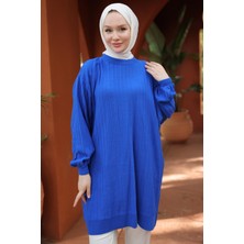 Balon Kol Triko Tunik Saks HM2519