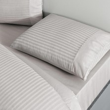 Taç Premium Basic Saten Stripe King Size Nevresim Takımı Gri