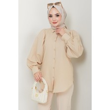 Balon Kol Gömlek Bej HM2639