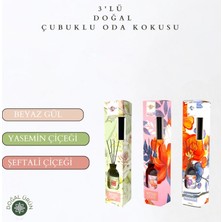 La Melisse Fragrances 3'lü Set Beyaz Gül, Yasemin Çiçeği, Şeftali Çiçeği Bambu Çubuklu Doğal Oda Kokusu Reed Diffuser 50 ml