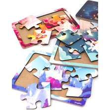 Pugitto Çocuklar Için Eğitici ve Öğretici Ahşap 6 Adet 6 Parçalı Puzzle Yapboz Seti - 2