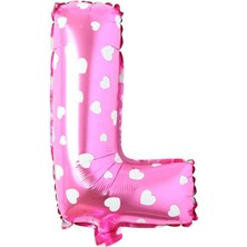 Kidspartim L Harf Pembe Folyo Balon 16 Inç 36  cm