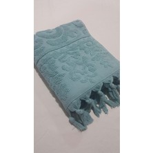 Romans El Bağlamalı Saçaklı El Havlusu 50 x 90  cm  Petrol Mavi