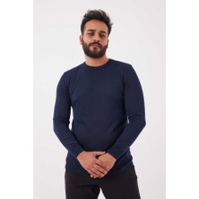 Kaptan Triko Erkek Pamuklu Bisiklet Yaka  Kazak Model 5590