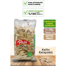 Paşa Kuruyemiş Kavrulmuş Kabak Çekirdeği 200 gr x 5 Adet (Şeffaf Paket)