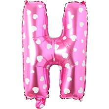 Kidspartim H Harf Pembe Folyo Balon 16 Inç 36  cm