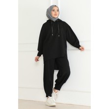 Relaxfit Asimetrik Takım & Siyah