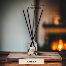 La Melisse Fragrances 3'lü Set Sandal Ağacı, Amber, Lavanta Çiçeği Bambu Çubuklu Doğal Oda Kokusu Reed Diffuser 50 ml