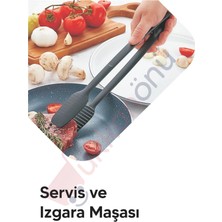 Eliosa  Servis Ve Izgara Maşası Yanmaz Yapışmaz Silikon Maşa Kaymaz Barbekü Maşası