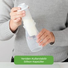 Playtex Baby™ Silikon Pods® Anne Sütü Saklama Kapları & Nurser Biberon Uyumlu - Doğrudan Sağım ve Saklama, Dondurucu Uyumlu, Anti-Kolik Tasarım, 178 Ml, 6'lı Paket, 6+ Ay, 2 Adet Pompa Adaptörü ile