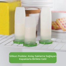 Playtex Baby™ Silikon Pods® Anne Sütü Saklama Kapları & Nurser Biberon Uyumlu - Doğrudan Sağım ve Saklama, Dondurucu Uyumlu, Anti-Kolik Tasarım, 178 Ml, 6'lı Paket, 6+ Ay, 2 Adet Pompa Adaptörü ile