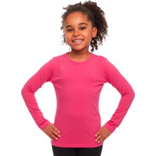 Fuşya Basic Mevsimlik Likralı Uzun Kollu Kız Çocuk Tişört