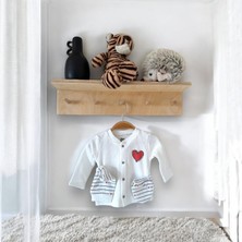 Baby Glow  0-3 Ay Mom Dad Çizgili 5li Set - Beyaz
