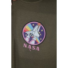 Nasa Renkli  Baskılı Kapüşonlu Sweat-4